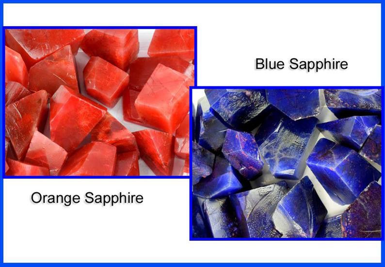 Discounted Price Natural 2000 Ct Certified Magnificent Blue /& Orange Sapphire African Gemstone Polished Rough Lot