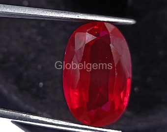 Rubis naturel certifié 21,95 ct, forme ovale, rouge, pierre précieuse non montée 4DSL