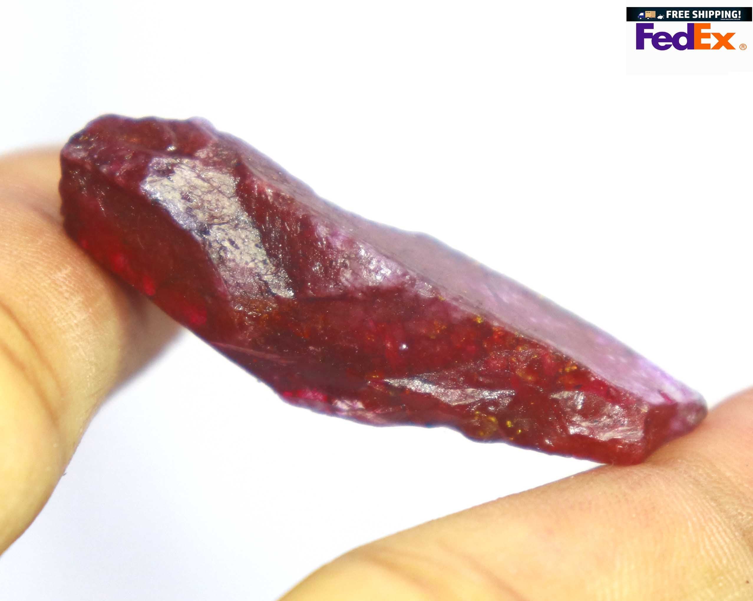 Natural AAAA Grade Ruby 42.50 Ct Certified Red Ruby Uncut Raw Etsy