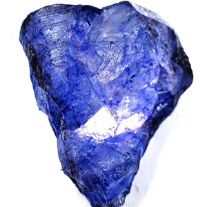 616,00 kt natuurlijke Afrikaanse blauwe saffier, ruw | Gecertificeerde 5AJE-edelsteen | Hoogwaardig ruw saffierkristal
