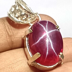 Rubí rosa estrella de 6 rayos, 28,85 quilates, forma ovalada, gema suelta natural con certificación EGL 6JNB