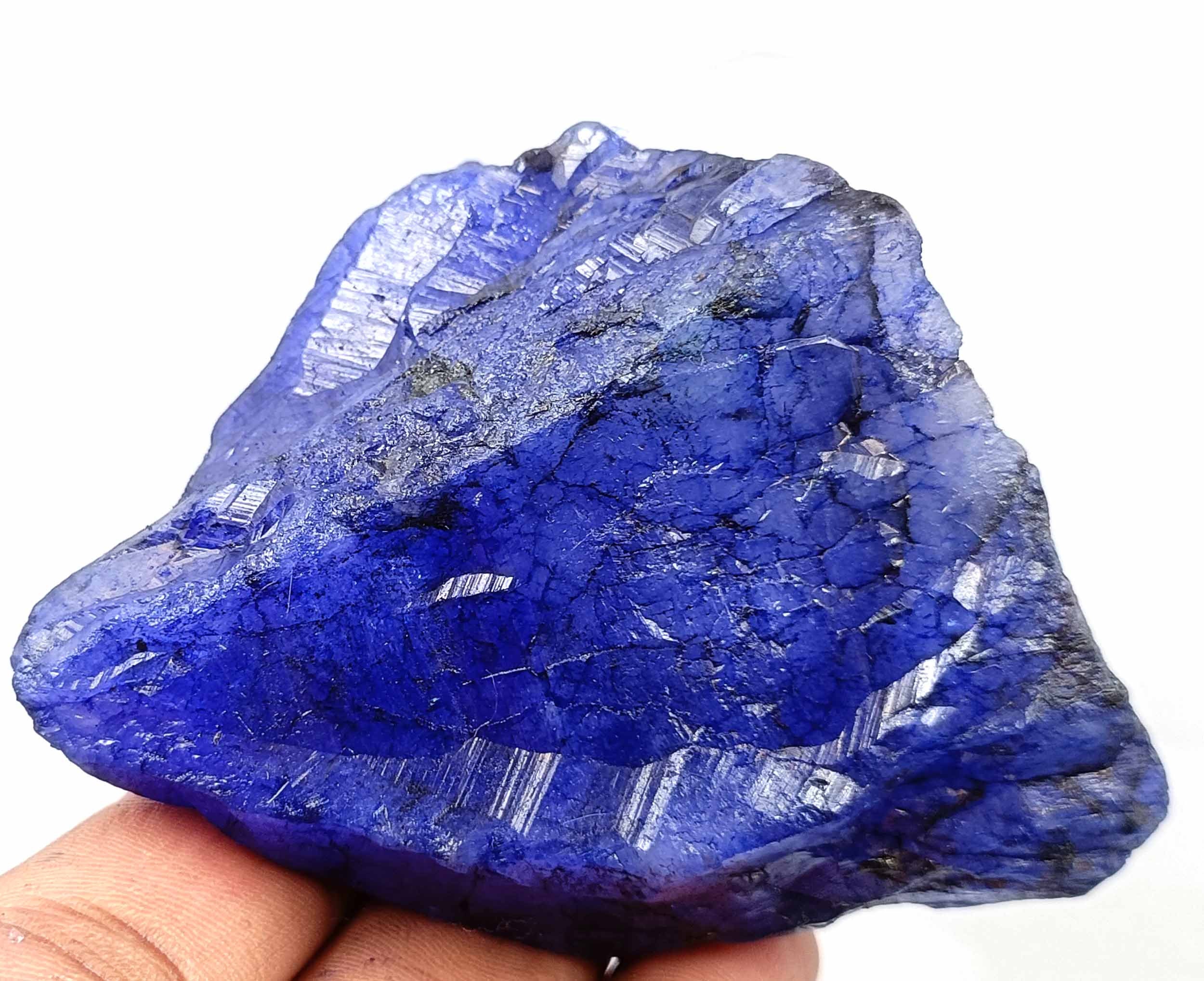 Saphir Bleu Africain Naturel Certifié 1380 Carats - Pierre Précieuse Semi-transparente