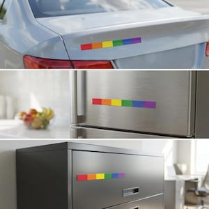 LGBT Gay Pride Rainbow Flag Car Vinyl Decal or Magnet Outdoor Window Car Sticker 3 Sizes