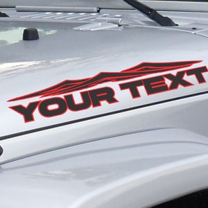 Your Text custom lettering dual color decal. Fits any Jeep Wrangler or others multiple color and variations.