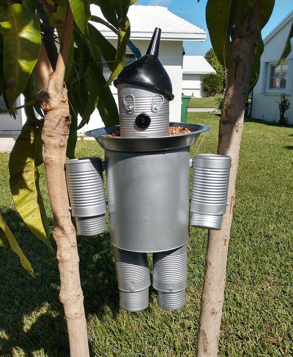 Tin Can Man Or Woman Bird Feeder Etsy