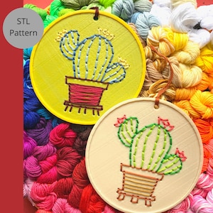 3D Printing Meets Embroidery STL Pattern: Desert Plant Cactus  || 3D Printing File Digital File Instant Download || Teen/Adult Activity