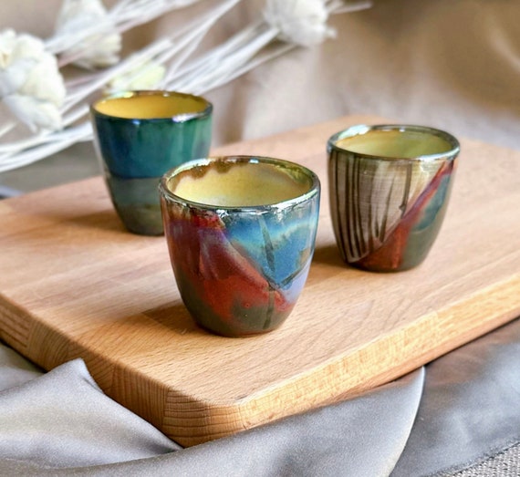 1 Set Colored Ceramic Coffee Cup Set Espresso Cups Porcelain