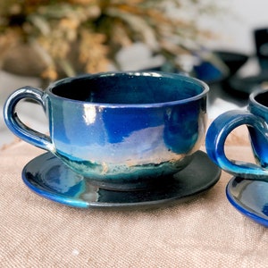 Blue Luster Tea Set - Etsy