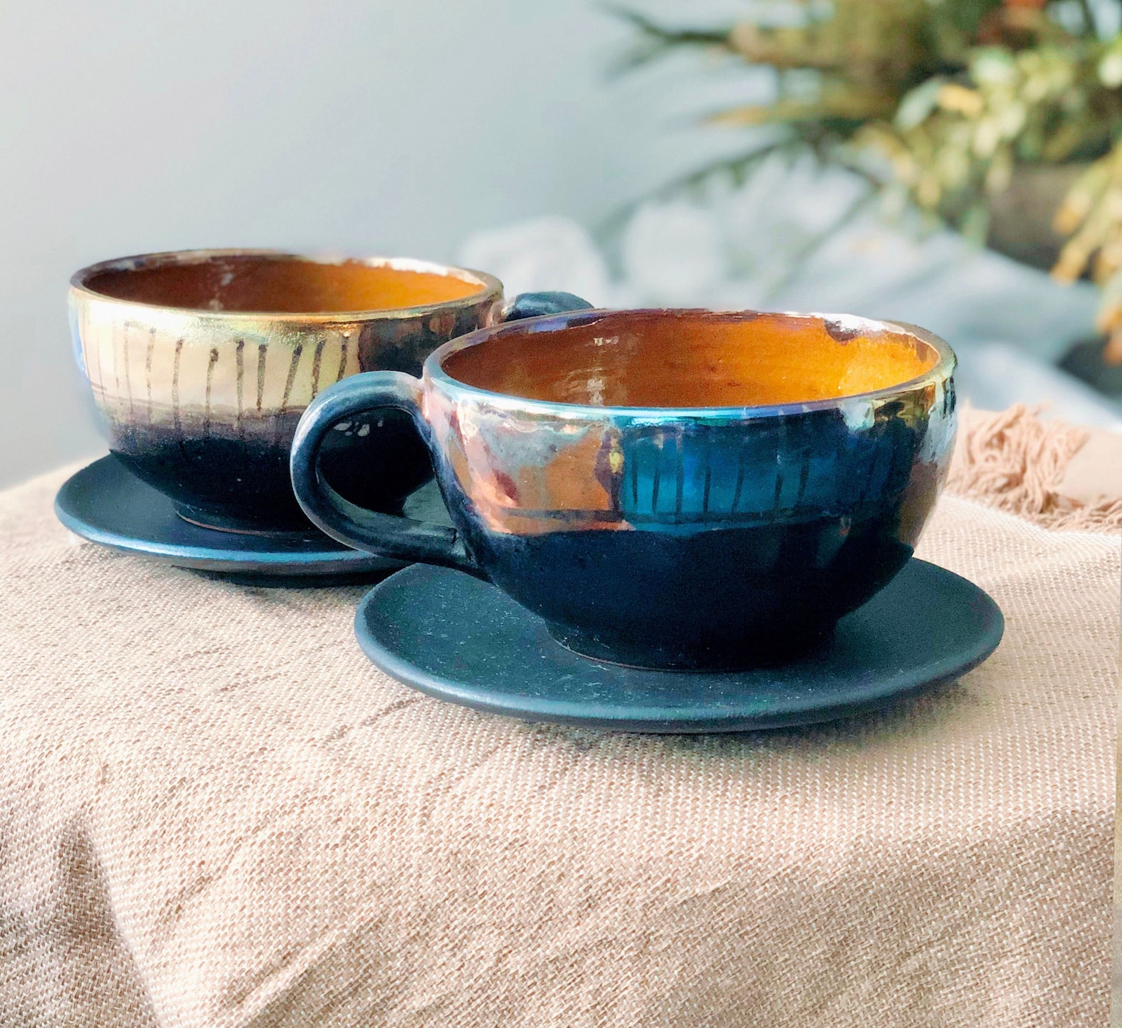 Black Cup & Saucer Set