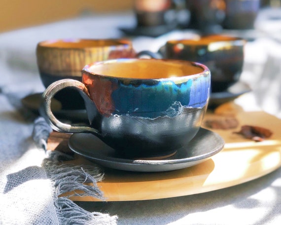 Set Di 6 Tazze Da Colazione In Ceramica Da 510 Ml - Grandi, Colorate, Sicure Per Microonde E Lavastoviglie - GENCYWE