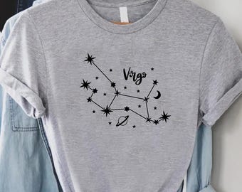 Virgo Shirt, Zodiac Shirt, Celestial Astrology Graphic Tee