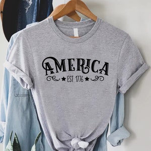 America Est. 1776 Shirt, 4th of July Tshirt, Independence Day Gift Tee, Patriotic Gifts, Freedom Shirt, Memorial Day Gift, Est 1776 Tshirt