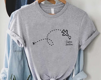 Custom Location Shirt,Custom Travel Tshirts,Airplane Mode Tee,Travel Buddies Gift,Family Trip T shirt,Vacation Crew,Long Distance Friendship