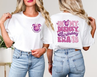 Disney Birthday Shirt,Custom 15th Birthday Shirt,In My Disney Birthday Era 15,Minnie Birthday Shirt, Birthday Girl Tee, 15th Birthday Outfit