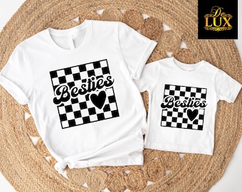 Mama Mini Besties Tshirt, Mom and Baby Outfit, Mommy Daughter Matching Tee,  Gift For Mother Son, Retro Baby Girl Shirt, Mommy Me Clothing