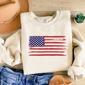 American Flag Sweatshirt, USA Sweatshirt, Patriotic Sweatshirt, USA Flag Sweatshirt,Patriotic Gift,USA Crewneck Sweatshirt,Memorial Day Gift