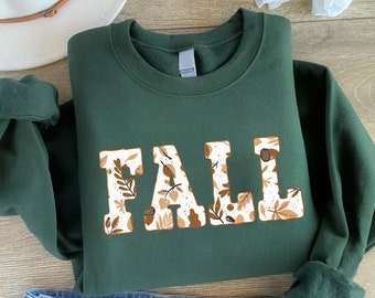 Fall Leaves Sweatshirt, Fall Crewneck, Autumn Sweatshirt, Thanksgiving Gift, Pumpkin Season Shirt, Cozy Fall Sweatshirt, Womens Fall Shirt