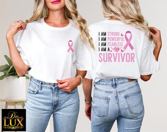 Breast Cancer Survivor Tshirt, I Am A Survivor Shirt, Breast Cancer Gift, Cancer Awareness Tee, Support Cancer Shirt, Pink Ribbon Breast Tee