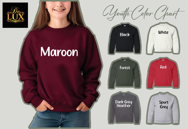 a woman wearing a maroon sweatshirt with the word maroon on it