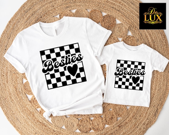 Mama Mini Besties Tshirt, Mom and Baby Outfit, Mommy Daughter Matching Tee,  Gift For Mother Son, Retro Baby Girl Shirt, Mommy Me Clothing