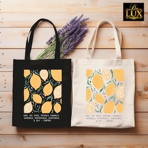 Christian Tote Bag, Fruits of the Spirit, Christian Merch, Bible Verse Tote Bag, Tote bag for Christian Girl, Christian Accessories Bag