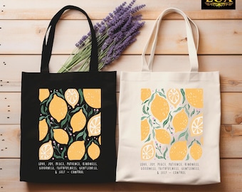 Christian Tote Bag, Fruits of the Spirit, Christian Merch, Bible Verse Tote Bag, Tote bag for Christian Girl, Christian Accessories Bag