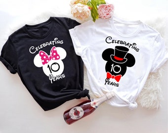 Anniversary Shirt, Anniversary Gift For Couples, 10 Years Anniversary, Disney Matching Celebrating Wedding Shirt, Family Matching Gift