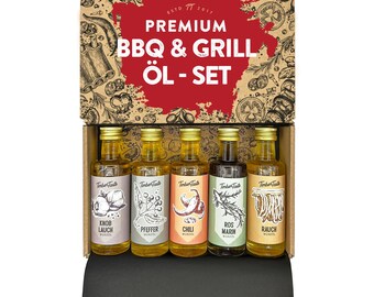 BBQ Öl Geschenkset für Männer, Hochwertiges Geschenk Gewürzset zum Vatertag