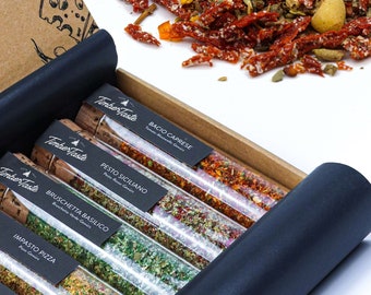 5 Italian spices I Spice set with recipe ideas and Italy lexicon (PDF) I Gift set spice box Italian herbs