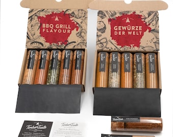 BBQ & Gewürze der Welt Geschenk-Set, 10 Spezialitäten, perfektes Geschenkset für Grillliebhaber und Hobbyköche