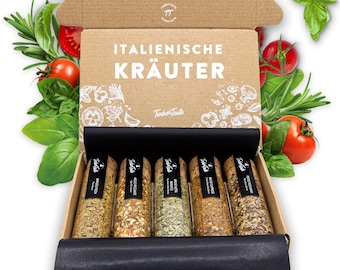 Italian Herb Spice Blend Gift Set - 5 Italian spices in a sustainable gift box