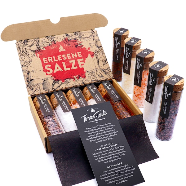 Hand-picked salt varieties set I 5 exquisite salts from all over the world as a perfect spice gift set for hobby cooks and salt lovers