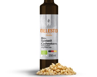Bio Cashewöl kaltgepresst, aus Deutschland (250ml), Salatöl mild nussig für Salat, Müsli & Smoothies