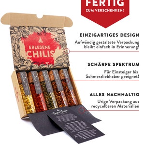 Hot chili gift set up to 700,000 Scoville I 5 hand-picked chilies, including chili lexicon PDF I Top chili set for hobby chefs image 3