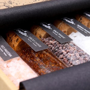 Gewürzset erlesene Salze - Geschenk für Frauen I 5 besondere Salze Set in nachhaltiger Geschenkbox