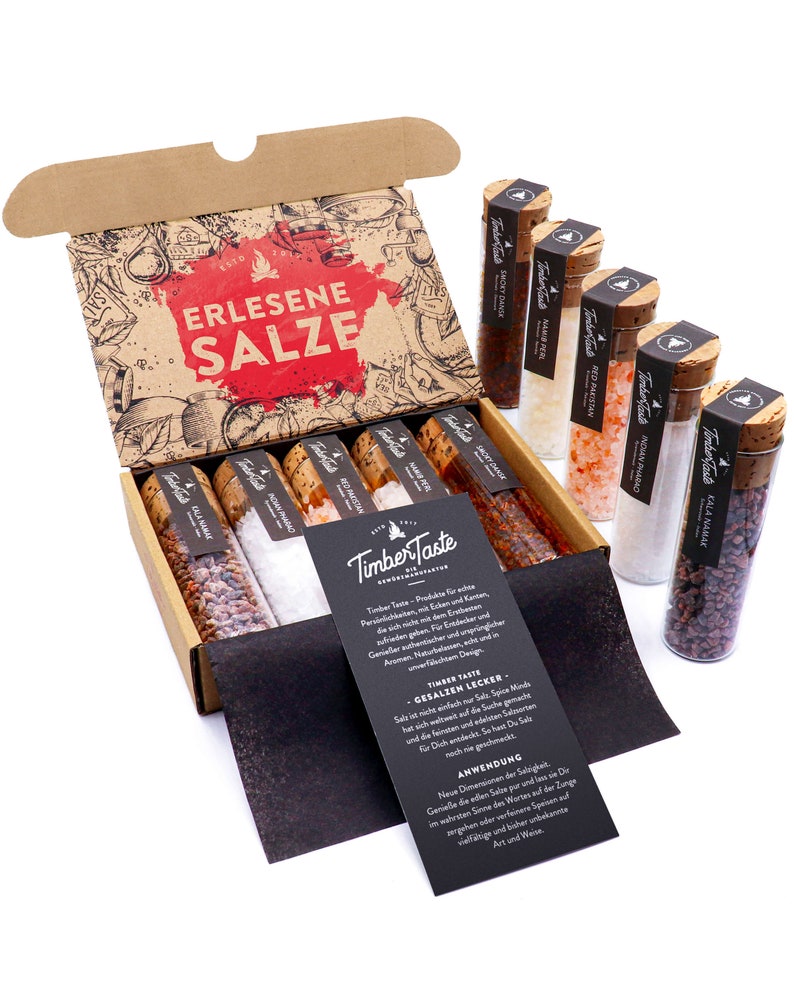 Hand-picked salt varieties set I 5 exquisite salts from all over the world as a perfect spice gift set for hobby cooks and salt lovers image 1