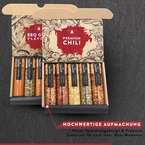 BBQ & Chili Geschenk-Set, 10 Spezialitäten aus aller Welt, perfektes Geschenkset für Grillliebhaber und Hobbyköche Bild 2