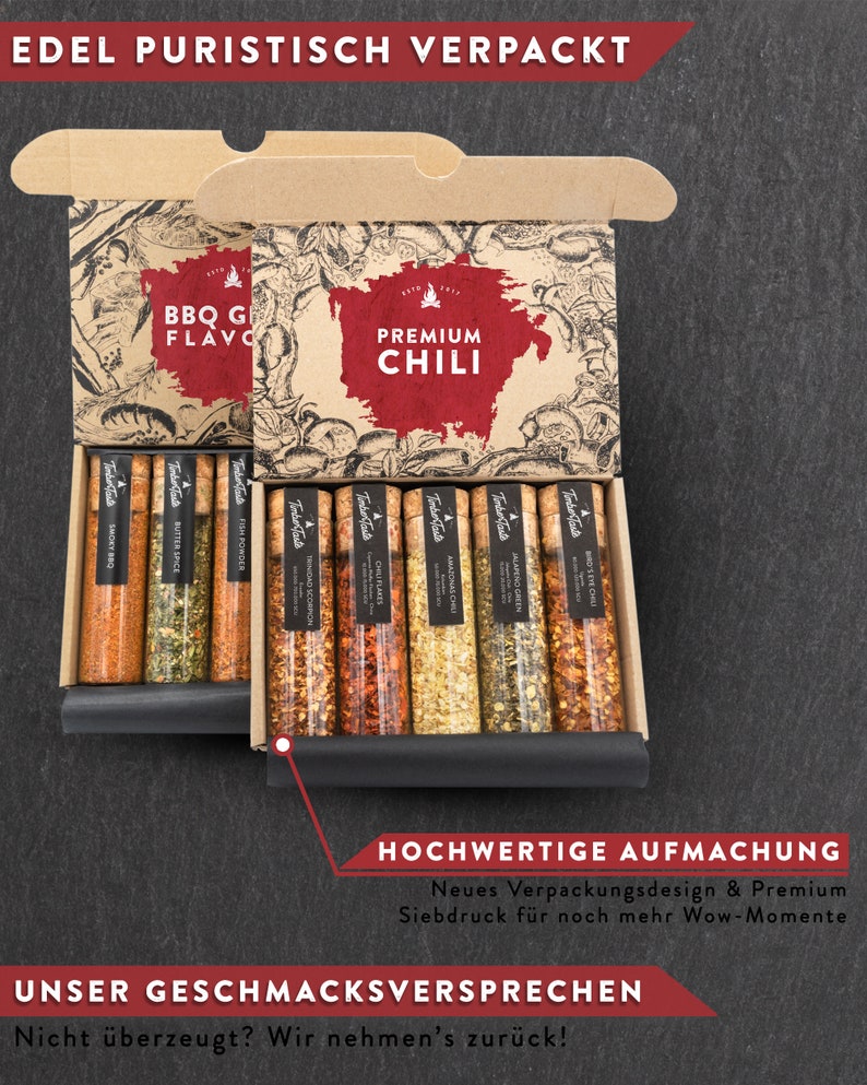 BBQ & Chili Geschenk-Set, 10 Spezialitäten aus aller Welt, perfektes Geschenkset für Grillliebhaber und Hobbyköche Bild 2