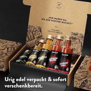 Chili Sauce Geschenkset 5 x 40ml Offroad Hot Sauce Chili Set Scharfe Soßen Geschenk Set Bild 9