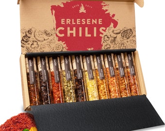 Chili Gewürze Geschenkset für Männer BIS 700000 SCOVILLE 10er-SET mit vollem Schärfespektrum - Das perfekte scharfe Geschenk für Chili Fans