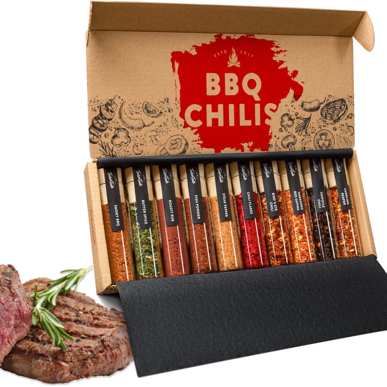 Chili & Grillgewürze Geschenkset Männer 10er Kombi-Set 5 erlesene Grill Gewürze 5 scharfe Chili Gewürze Set Bild 1