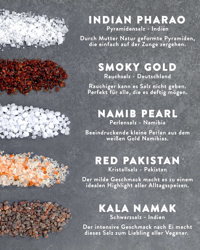 Hand-picked salt varieties set I 5 exquisite salts from all over the world as a perfect spice gift set for hobby cooks and salt lovers image 2