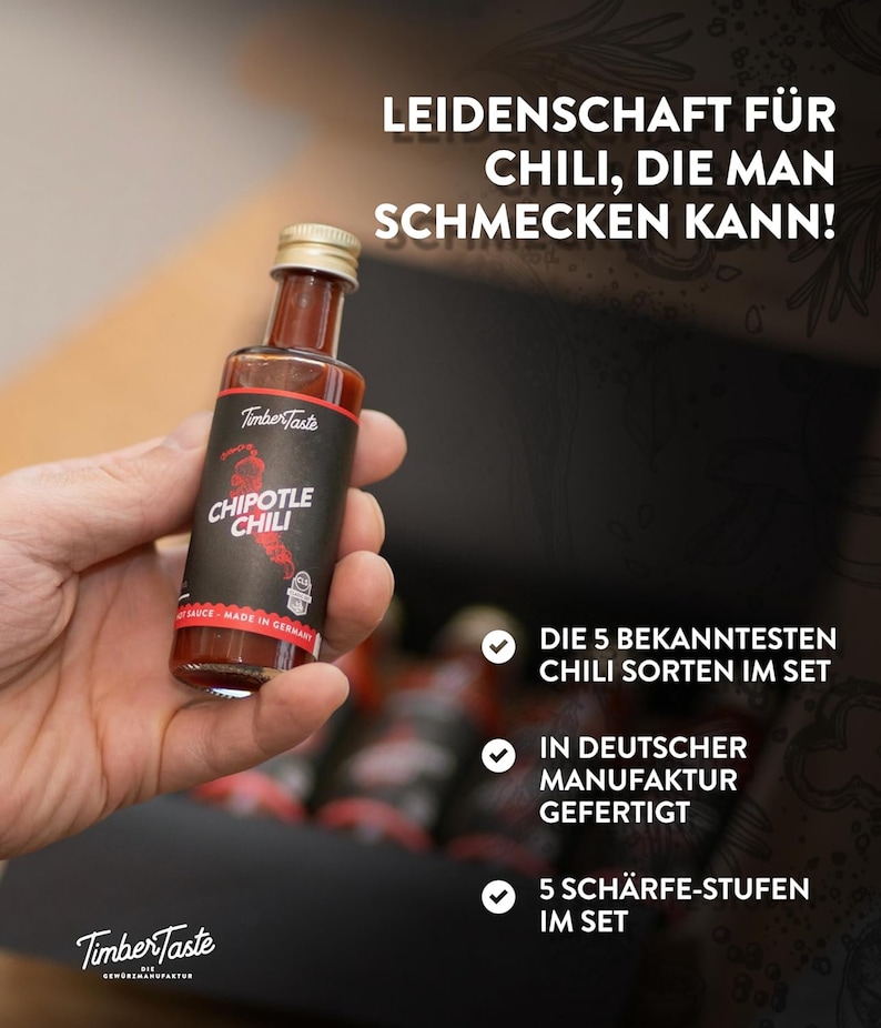 Chili Sauce Geschenkset 5 x 40 ml Hot Sauce Chili Set Scharfe Soßen Geschenk Set Bild 5