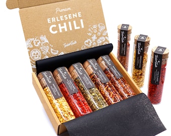 Hot chili gift set up to 700,000 Scoville I 5 hand-picked chilies, including chili lexicon (PDF) I Top chili set for hobby chefs
