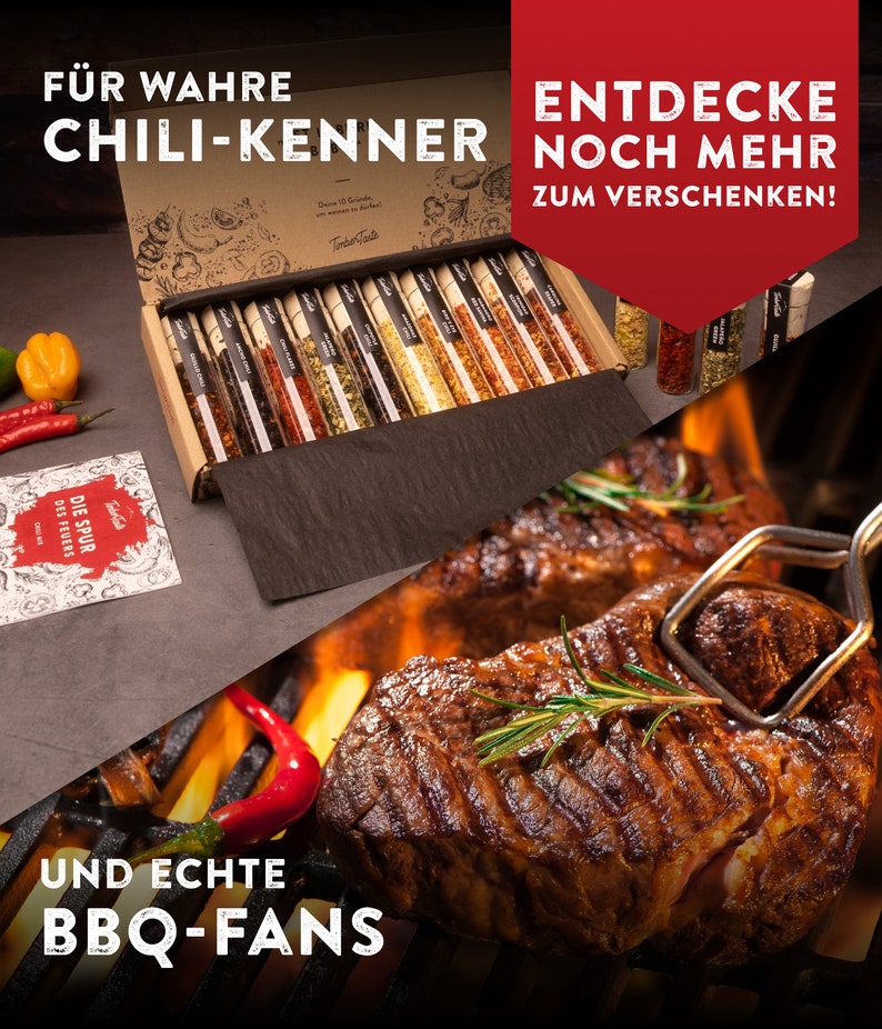 Chili & Grillgewürze Geschenkset Männer 10er Kombi-Set 5 erlesene Grill Gewürze 5 scharfe Chili Gewürze Set Bild 8