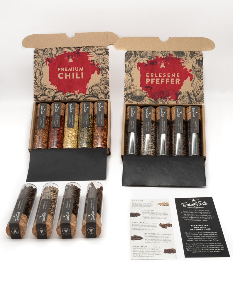 Chili & Pfeffer Geschenk-Set, 10 Spezialitäten aus aller Welt, perfektes Geschenkset für Hobbyköche und scharfe Esser Bild 1