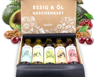 Essig und Öl Geschenkset [vitalisierend] für Weihnachten I 5 erlesene Essige & Speiseöle Geschenkset (5 x 40ml)