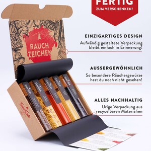 Raucharoma Gewürze Geschenkset I 5 edle Gewürze mit Rauchgeschmack & Rezepte-Ratgeber PDF I Top Geschenk für Hobbyköche Bild 2
