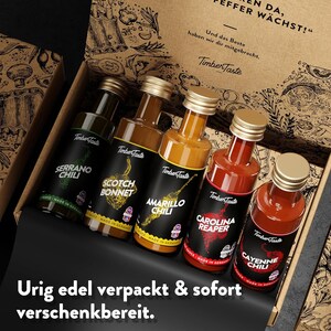 Chili Sauce Geschenkset 5 x 40ml Offroad Hot Sauce Chili Set Scharfe Soßen Geschenk Set Bild 5