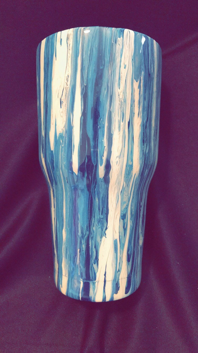 Custom Dirty Pour Acrylic Painted Tumbler Etsy